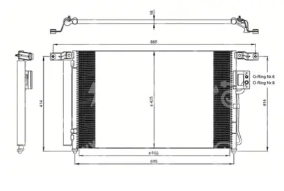 kondenzátor HYUNDAI SantaFe 05-, OE 976062B000, 976062B000AS, 976062B200